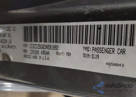 2013 Dodge Avenger R/T из США, поврежденный, VIN 1C3CDZBG6DN591092